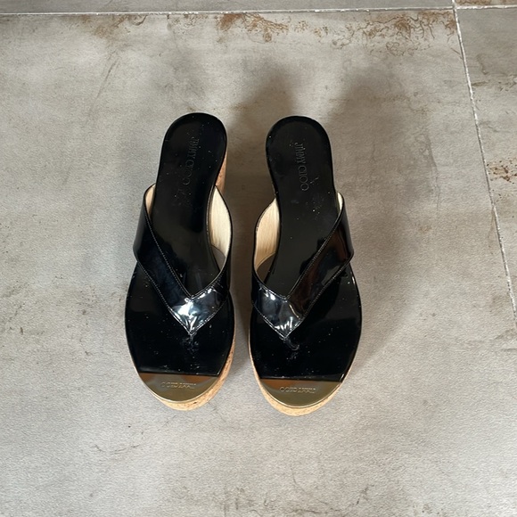 Jimmy Choo Pathos Wedge Sandals 39 - Picture 2 of 8